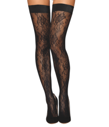 Bas autofixant fantaisie noir - DG0543BLK